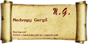 Medvegy Gergő névjegykártya